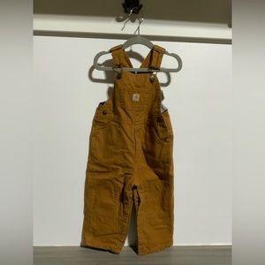 Carhartt KIDS' CANVAS BIB OVERALL FLANNEL-LINED